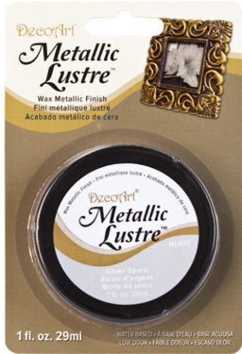 metallic lustre on fabric|DecoArt Metallic Lustre 1 fl. oz Wax Silver Spark.